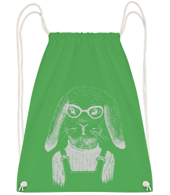 Hipster Lièvre - Sac à dos Drawstring - Vert irlandais - Vorn