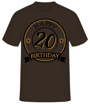 Happy Birthday 20 - Men's Basic T-Shirt - Brown - Front