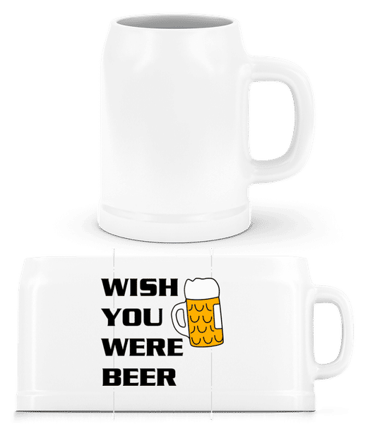 Vorschau: Wish You Were Beer - Bierkrug - Weiß - Vorne