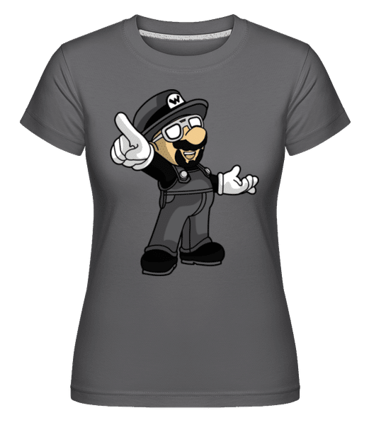 Aperçu: Super Mario Walter White -  T-shirt Shirtinator femme - Anthracite - Devant