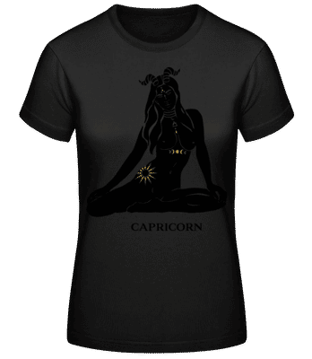 Female Zodiac Sign Capricorn - Dámske basic tričko - Čierna - Predné