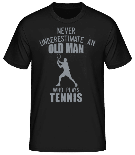 Aperçu: Never Underestimate An Old Man Grau - T-shirt standard Homme - Noir - Devant