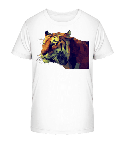Aperçu: Tigre Polygone - T-shirt bio Enfant Stanley Stella 2.0 - Blanc - Devant