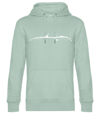 'Porsche Boxster (986)' Silhouette - Unisex premium mikina - Mätová zelená - Predné