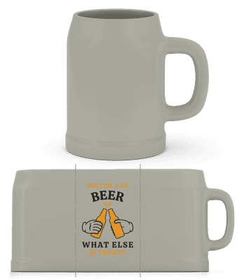 Soccer And Beer What Else - Jarra de cerveza - Gris - delante