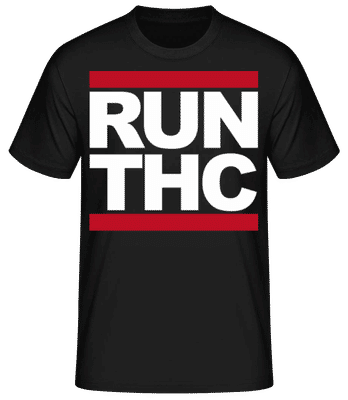RUN THC - Camiseta básica para hombre - Negro - delante