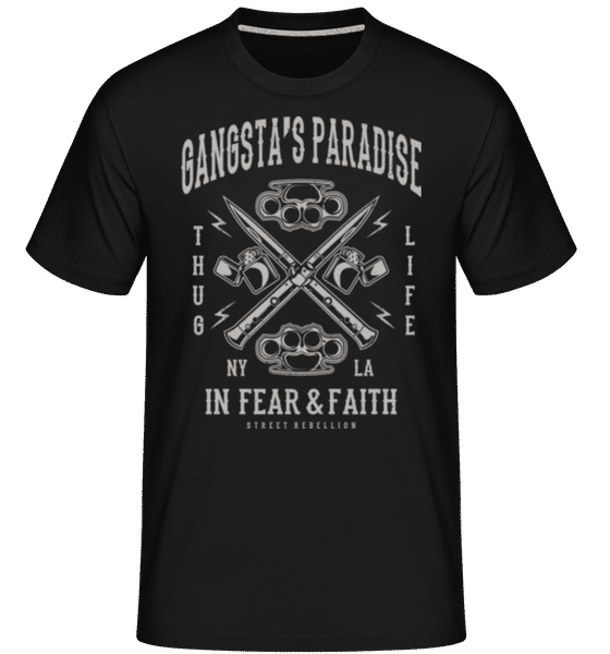 Aperçu: Gangsta's Paradise -  T-Shirt Shirtinator homme - Noir - Devant