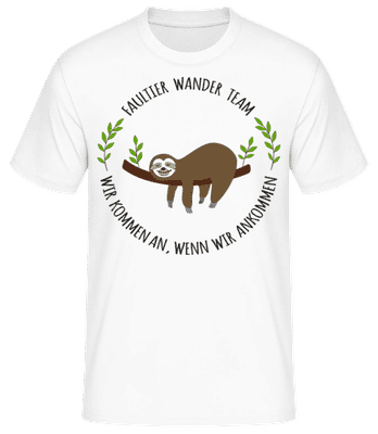Faultier Wander Team - Männer Basic T-Shirt - Weiß - Vorne