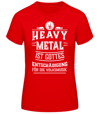 Heavy Metal - Frauen Basic T-Shirt - Rot - Vorne