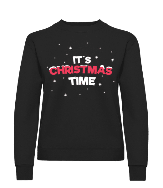 Aperçu: It's Christmas Time - Sweatshirt Femme - Noir - Devant