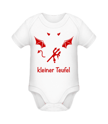 Kleiner Teufel - Baby Bio Strampler - Weiß - Vorne