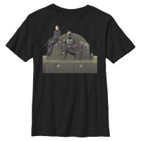 Star Wars - The Mandalorian - Boba Fett Throne Of Fett - Kids T-Shirt - Black - Front
