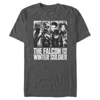 Marvel - The Falcon and the Winter Soldier - Group Shot White out - Men's T-Shirt - Heather anthracite - Front