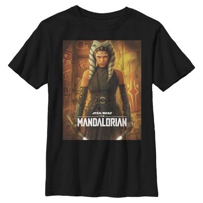Star Wars - The Mandalorian - Ahsoka Poster - Niños Camiseta - Negro - delante