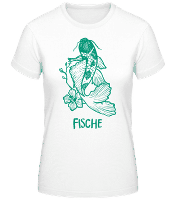 Kritzel Stil Sternzeichen Fische - Frauen Basic T-Shirt - Weiß - Vorne
