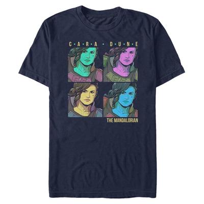 Star Wars - The Mandalorian - Skupina Cara Dune Box Up - Hombres Camiseta - Marino - delante