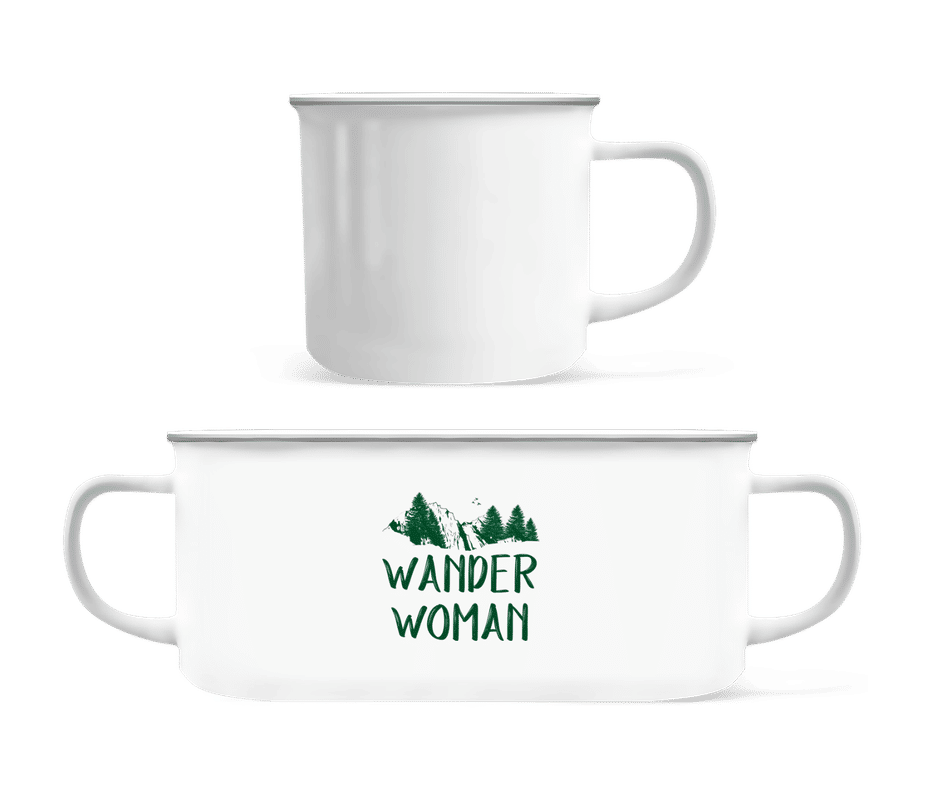 Vorschau: Wander Woman - Emaille-Tasse - Weiß - Vorne