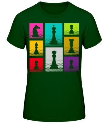 Pop Art Chess - Camiseta básica de mujer - Verde botella - delante
