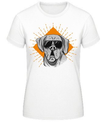 Sunglasses Dog - Women's Basic T-Shirt - White - Front