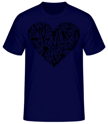 Love DIY Heart - Men's Basic T-Shirt - Navy - Front