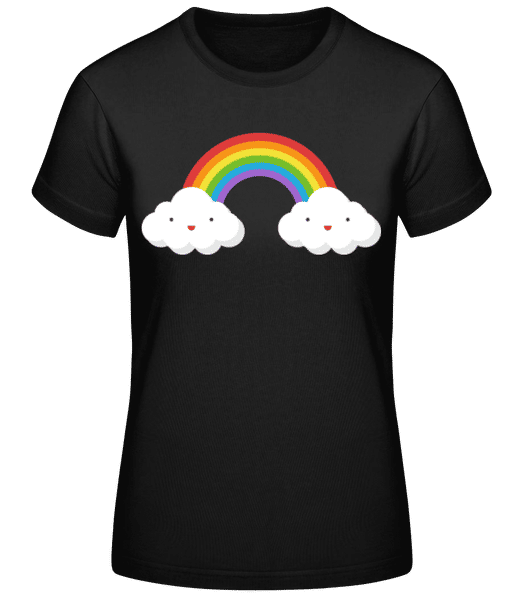 Vorschau: Glückliche Regenbogen - Frauen T-Shirt B&C - Schwarz - Vorne