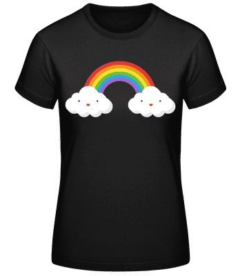Glückliche Regenbogen - Frauen T-Shirt B&C - Schwarz - Vorne