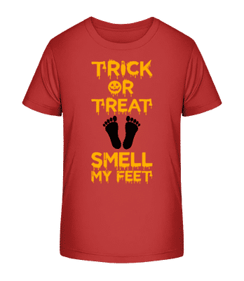 Trick Or Treat, Smell My Feet - Kinder Bio T-Shirt Stanley Stella 2.0 - Rot - Vorne