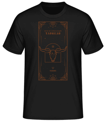 Art Déco Signe Astrologique Taureau - T-shirt standard Homme - Noir - Devant