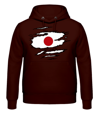 Ripped Flag Japan - Männer Hoodie - Braun - Vorne