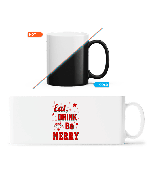 Aperçu: Eat, Drink And Be Merry - Mug magique - Blanc - Devant