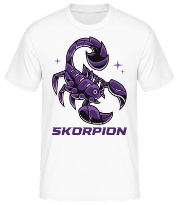 Mecha Roboter Sternzeichen Skorpion - Männer Basic T-Shirt - Weiß - Vorne