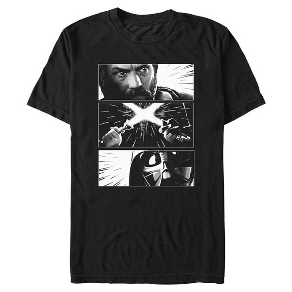 Aperçu: Star Wars - Obi-Wan Kenobi - Obi-Wan Kenobi & Darth Vader Kenobi Vader Panels - Homme T-shirt - Noir - Devant