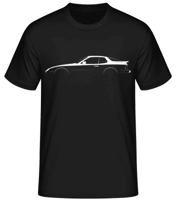 'Porsche 944 Turbo' Silhouette - Pánské basic tričko - Černá - Napřed
