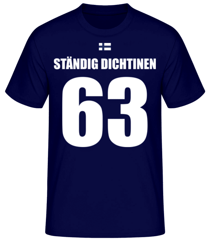 Vorschau: Finnland Fußball Trikot StändigDichtinen - Männer Basic T-Shirt - Marine - Vorne