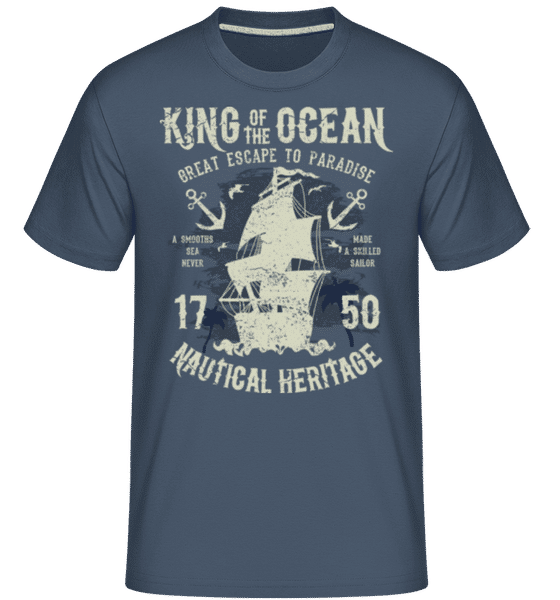 Aperçu: King Of The Ocean -  T-Shirt Shirtinator homme - Bleu denim - Devant