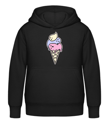Duch Ice Cream - Dĕtská mikina s kapucí - Černá - Napřed