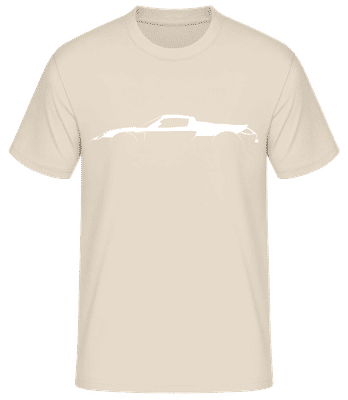 'Porsche Carrera GT' Silhouette - Pánské basic tričko - Krémová - Napřed