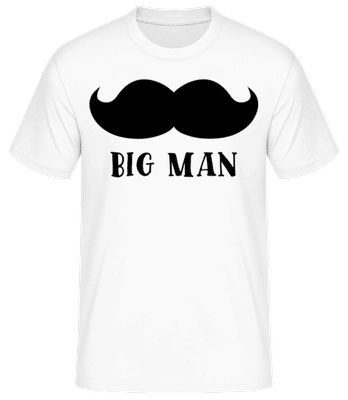 Big Man Mustache - Männer Basic T-Shirt - Weiß - Vorne