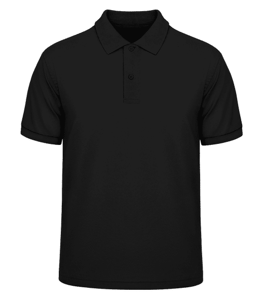 Aperçu: Polo en piqué fin pour hommes - Noir - Devant