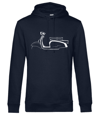 'Zündapp RS 50 Super' Silhouette - Sweat à capuche bio Homme à poches latérales - Bleu marine - Devant