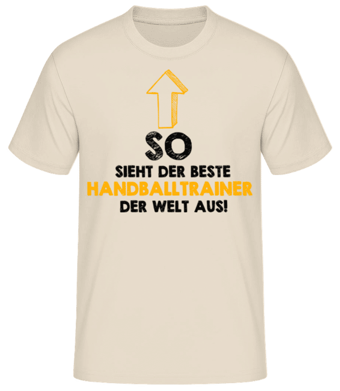 Vorschau: Bester Handballtrainer Der Welt - Männer Basic T-Shirt - Creme - Vorne
