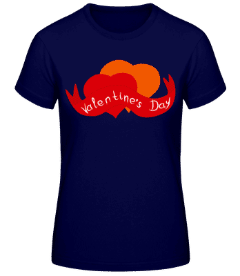 Logo Saint Valentin - T-shirt femme B&C - Bleu marine - Devant