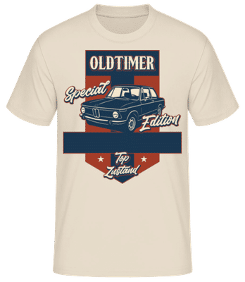Oldtimer 'BMW' Geburtstag - Männer Basic T-Shirt - Creme - Vorne
