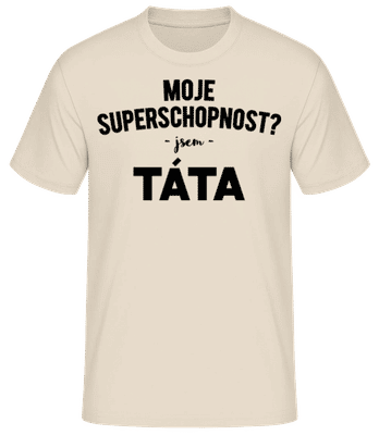 Super Power Papi - Pánské basic tričko - Krémová - Napřed