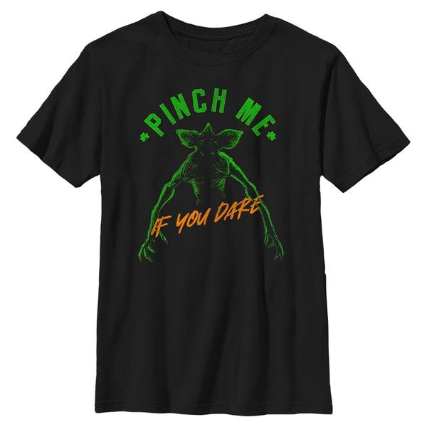 Aperçu: Netflix - Stranger Things - Demogorgon Pinch Me If You Dare - St. Patrick's Day - Enfant T-shirt - Noir - Devant