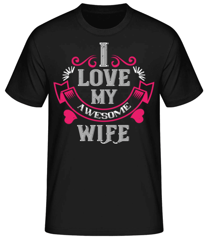 Náhled: I Love My Awesome Wife - Pánské basic tričko - Černá - Napřed