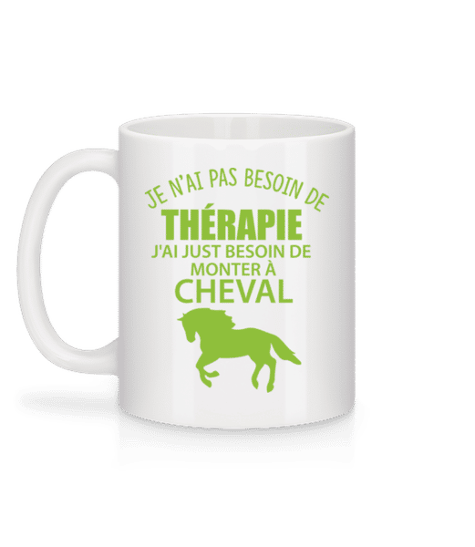 Aperçu: Monter À Cheval - Mug en céramique blanc - Blanc - Derrière
