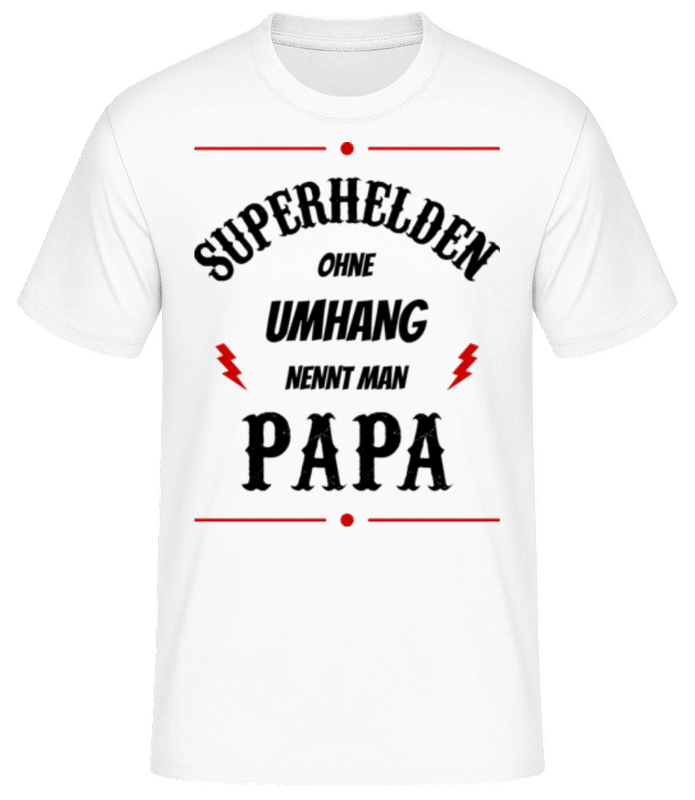 Vorschau: Superhelden Nennt Man Papa 2 - Männer Basic T-Shirt - Weiß - Vorne