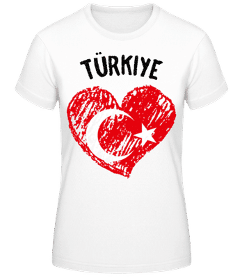 Türkiye Cœur Drapeau - T-shirt femme B&C - Blanc - Devant
