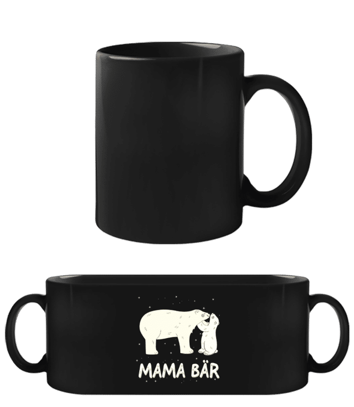 Vorschau: Mama Bär - Schwarze Tasse - Schwarz - Vorne
